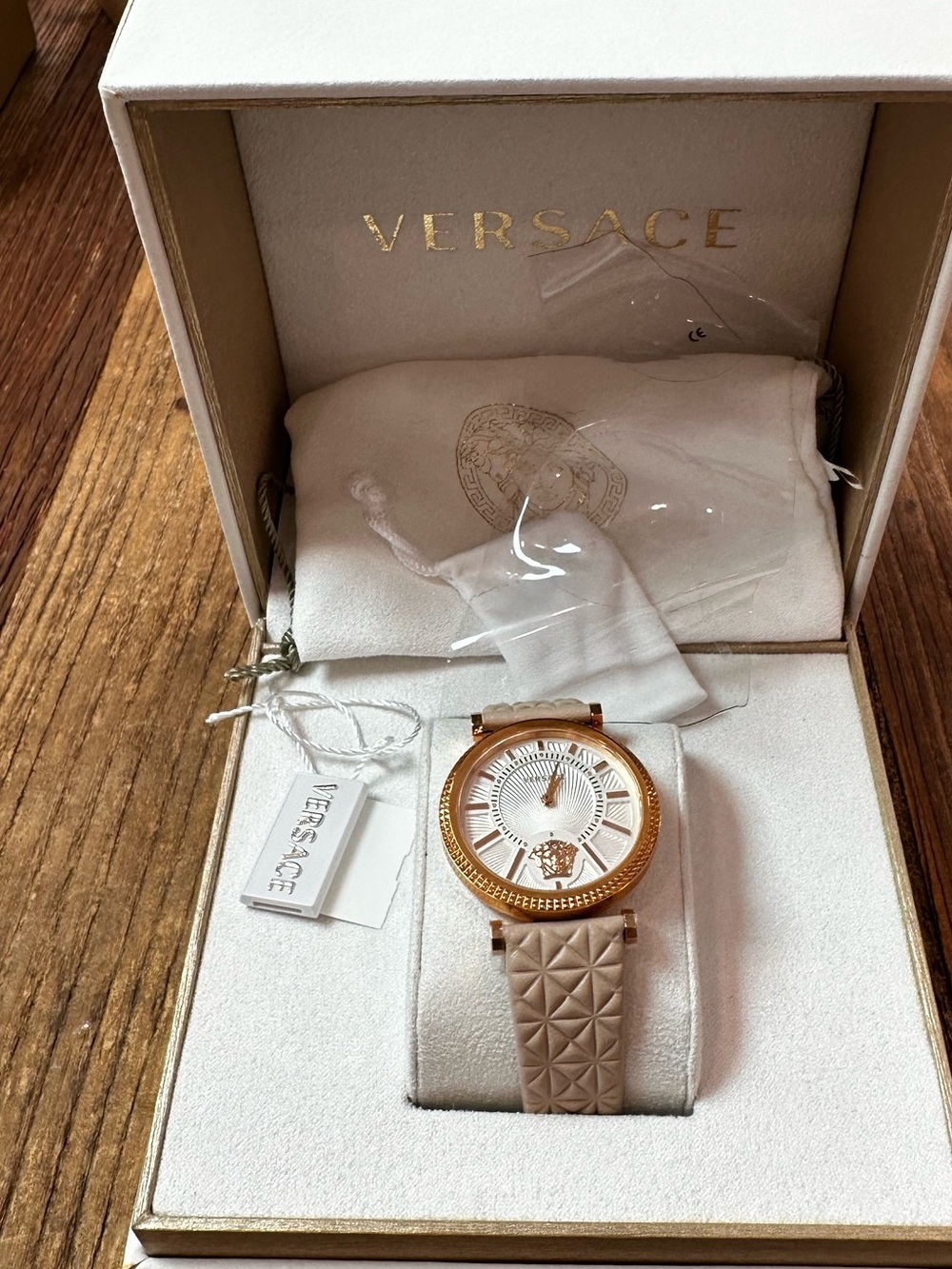 Versace Gold and Beige Women's Watch